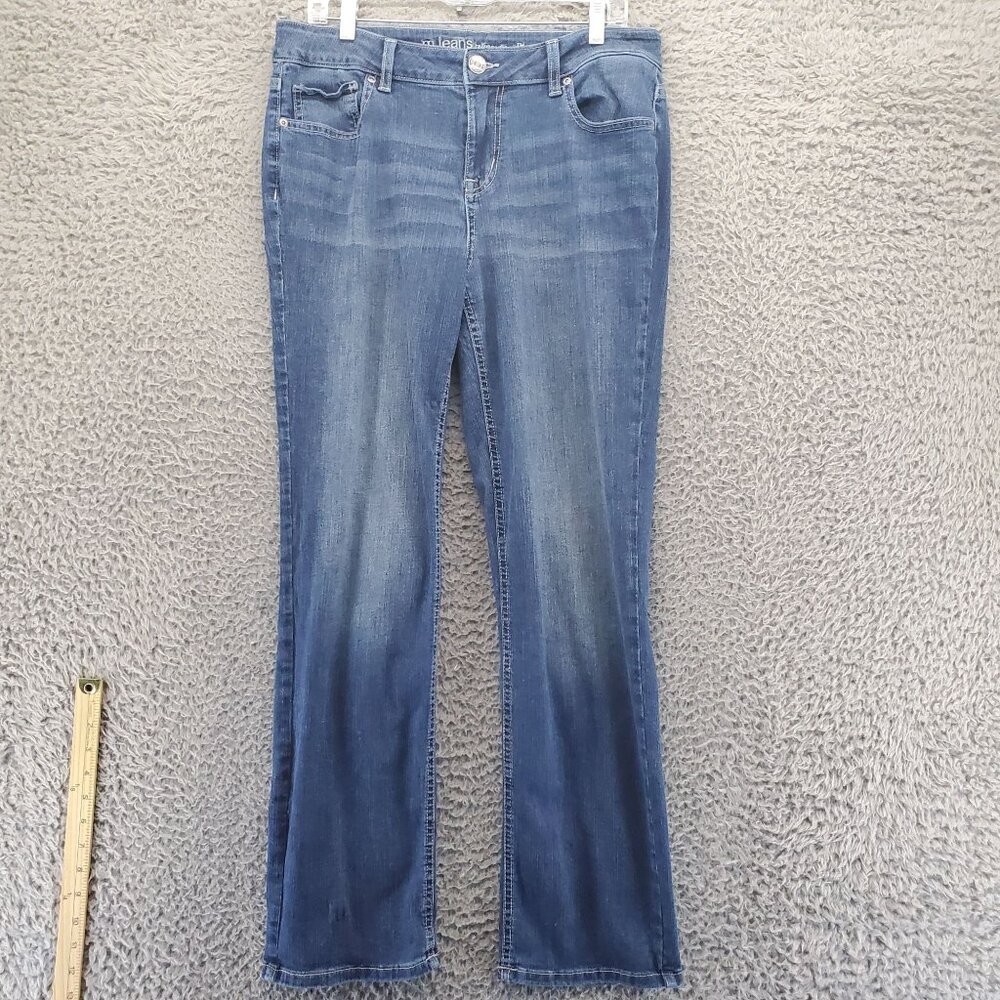 M Jeans By Maurices Jeans Womens Size 12 Blue Mid-Rise Stretch Denim Straight Le